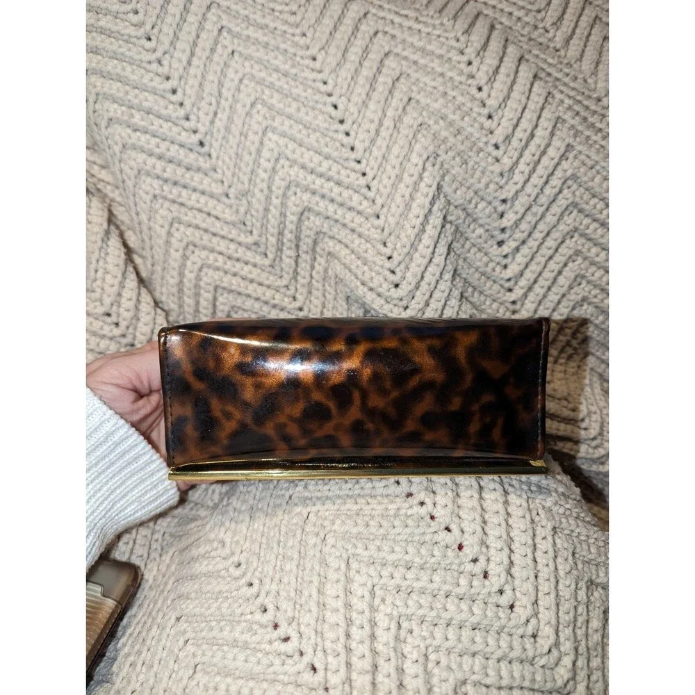 Vintage Tory‎ Burch Y2K Black Leather Eyeglass Frames and Tortoise Case Rx